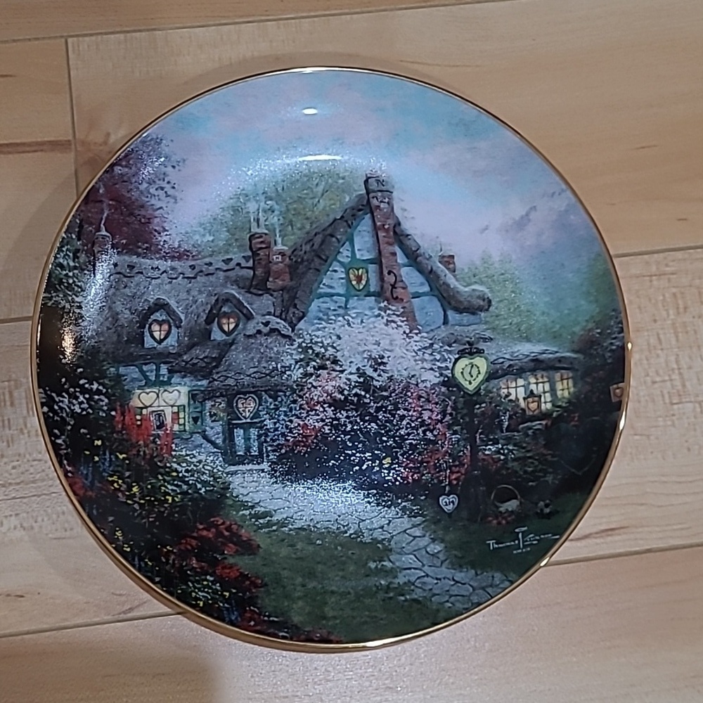"Sweetheart Cottage" plate by Thomas Kinkade, 1993